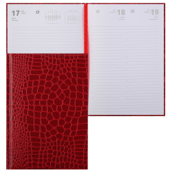 Ежедневник, датированный 2026 год, А5, твердый картон 7Бц, бумвинил, поролон, 168 листов, цвет красный, Arkona, Attomex, 2332639