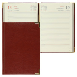 Ежедневник, датированный 2026 год, А5, твердый картон 7Бц, кожзам, поролон, 176 листов, цвет коричневый, Classic, FIORENZO, 213352