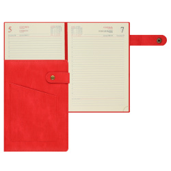 Ежедневник, датированный 2026 год, А5, твердый картон 7Бц, кожзам, поролон, 176 листов, цвет красный, Soft, FIORENZO, 231276