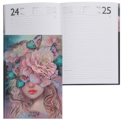 Ежедневник датированный 2023 год, А5, 160 листов, книжный переплет, цвет с рисунком Пальмовые листья Феникс 62360