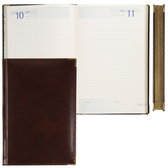Ежедневник полудатированный, А5+, 208 листов, цвет коричневый Imperium BrunoVisconti 3-023/123