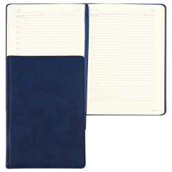 Ежедневник недатированный, А5, твердый картон 7Бц, кожзам, 128 листов, цвет синий Classic BrunoVisconti 3-689/02