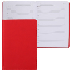 Ежедневник, недатированный, А5, твердый картон 7Бц, кожзам Soft-touch (Velvet), поролон, 136 листов, цвет красный, Velvet, BrunoVisconti, 3-115/10