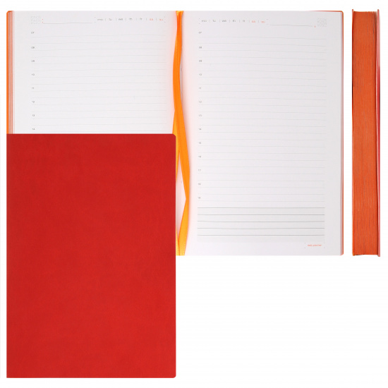 Ежедневник недатированный, А5, 136 листов, книжный переплет, цвет красный Mercury BrunoVisconti 3-435/09