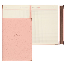 Ежедневник недатированный, А5, твердый картон 7Бц, кожзам, поролон, 168 листов, цвет розовый Shine FIORENZO 213323