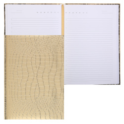 Ежедневник, недатированный, А5, твердый картон 7Бц, кожзам, поролон, 136 листов, цвет золото, Arkona, Attomex, 2334532