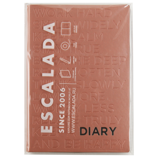 Ежедневник недатированный, А5, интегральная, кожзам, 160 листов, цвет розовый Софт-тач металлик Escalada 63993