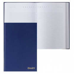 Ежедневник недатированный, А5, твердый картон 7Бц, продублирован бумвинилом, 160 листов, цвет синий Attomex 2034890