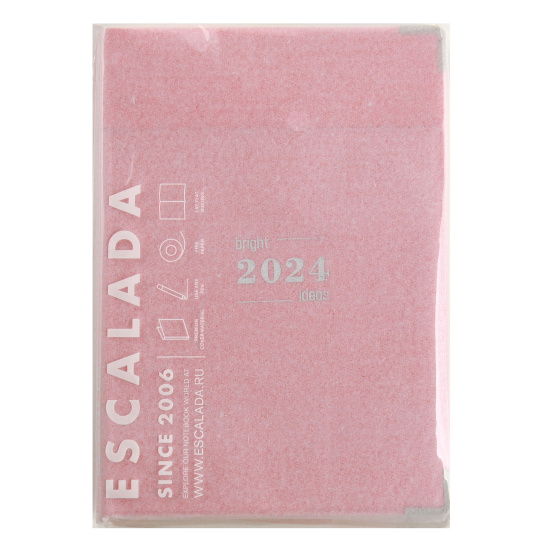 Ежедневник датированный 2024 год, А6+, интегральная, ПВХ, 128 листов, цвет розовый Escalada 63824
