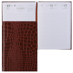 Ежедневник, датированный 2026 год, В6, твердый картон 7Бц, бумвинил, поролон, 168 листов, цвет коричневый, Arkona, Attomex, 2233638