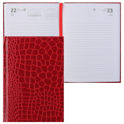 Ежедневник, датированный 2026 год, В6, твердый картон 7Бц, бумвинил, поролон, 168 листов, цвет красный, Arkona, Attomex, 2233639