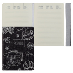 Ежедневник, недатированный, А6, интегральная, кожзам, 128 листов, цвет черный, Caffè nero Time, BrunoVisconti, 3-742/04