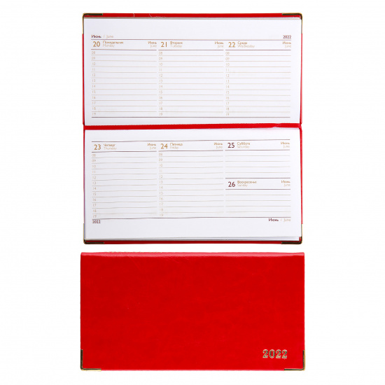 Еженедельник (планинг) Сариф датированный 2022 год, 90*170 мм, 64 листа, красный Escalada 57052