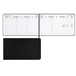 Еженедельник (планинг), Виннер, датированный 2026 год, А6, 85*150 мм, интегральная, кожзам, 64 листа, черный, Escalada, 70398