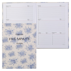 Еженедельник (планинг), Blue roses, недатированный, А5, 150*205 мм, твердый картон 7Бц, продублирован тканью, 73 листа, бело-голубой, FIORENZO, 253099