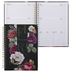 Еженедельник (планинг) А5 н/д тв обл 7Бц дв спир 73л FIORENZO Цветочный вернисаж мат лам тисн фольг мет уголки 253105