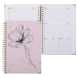 Еженедельник (планинг), Делай жизнь искусством, недатированный, А5, 150*210 мм, твердый картон 7Бц, 73 листа, розовый, FIORENZO, 253108