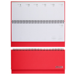 Планинг, Lancaster, датированный 2026 год, 142*294 мм, твердый картон 7Бц, балакрон, поролон, 64 листа, красный, Attomex, 2239678