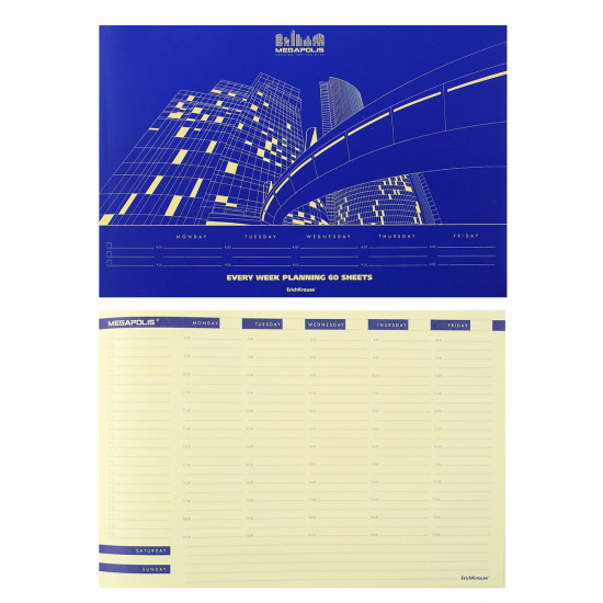Планинг недатированный, 220*330 мм, мелованный картон, 60 листов, синий Erich Krause 44405
