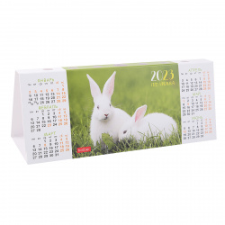 Календарь домик 2023г, 85*210 мм, картон мелованный, вырубка Год кролика Hatber КД6