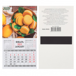 Календарь магнитный 2023г 93*163 Проф-Пресс Лимонные макаруны КМ-5925