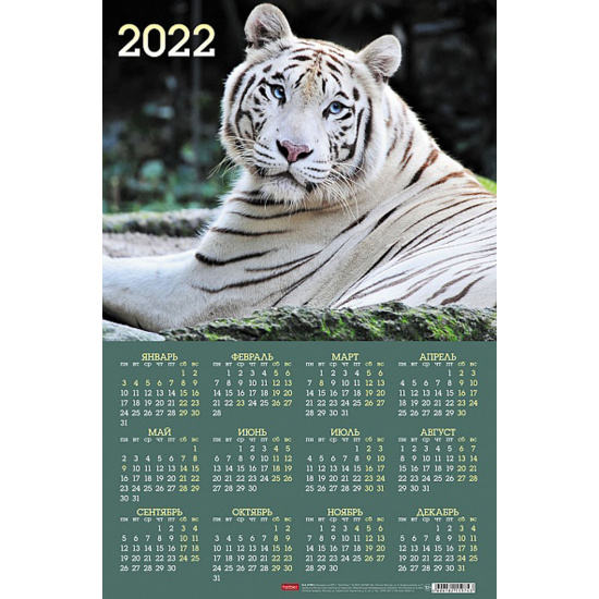 Календарь настенный листовой, 290*440 мм Год Тигра Hatber Кл3_25136