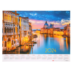 Календарь настенный 2024г листовой, 45*60 см Венецианский закат Hatber Кл2_29692