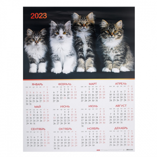 Календарь настенный листовой, 410*590 мм Бутоны и листы Проф-Пресс КН-0469