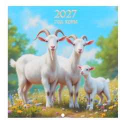 Календарь настенный 2027г, перекидной, 23*23 см, на скобе, Символ года, Квадра, 10096