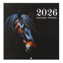Календарь настенный, перекидной, 29*29 см, на скобе, Год лошади, KLERK, 260036
