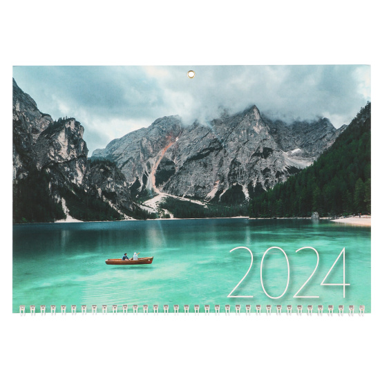 Календарь настенный квартальный трехблочный, 30*69 см, на спирали, бегунок Изумрудное озеро KLERK 231578
