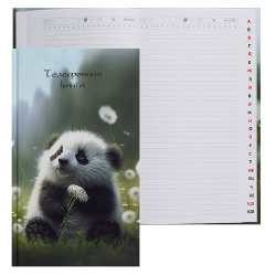 Книга алфавитная А5, 80 листов, офсет, печать блока, книжный переплет Милая панда Апплика С0272-65