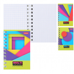 Книжка записная А7 (67*100) 40л дв спир обл мягк карт Multicolored глянц лам 40ЗК7В1гр ассорти