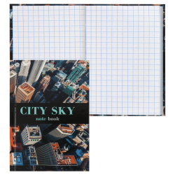 Книжка записная А7 (75*105 мм), 48 листов, клетка, склейка, твердый картон 7Бц City sky KLERK 241095
