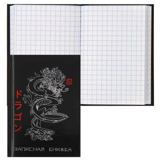 Книжка записная А7 (75*105 мм), 64 листа, клетка, склейка, твердый картон 7Бц Dragon КОКОС 241103