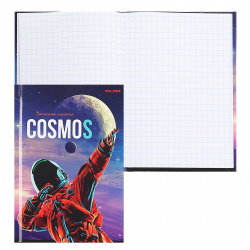 Книжка записная А6 (105*148 мм), 48 листов, клетка, склейка, твердый картон 7Бц Улётный космос-2 Проф-Пресс 48-6166