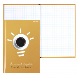 Книжка записная А6 (105*148 мм), 48 листов, клетка, склейка, твердый картон 7Бц Кофе на завтрак Проф-Пресс 48-5743
