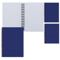 Книжка записная А6 (105*145 мм), 60 листов, клетка, на спирали, мелованный картон Синий Академия Холдинг 14654/3
