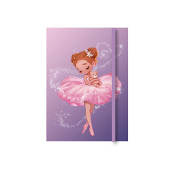 Книжка записная А6 (105*145) 64л линия на резинке тв обл 7Бц КОКОС Small ballerina тонир мат лам глиттер 253027