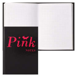 Книжка записная А6 (110*145 мм), 80 листов, клетка, книжный переплет, твердый картон 7Бц Pink Listoff КЗ6803740