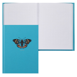 Книжка записная А6 (110*145 мм), 64 листа, клетка, книжный переплет, твердый картон 7Бц Бабочка Listoff КЗБ6644083