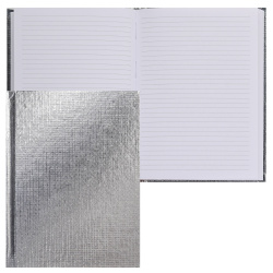 Блокнот-бизнес, А6, 110*150 мм, 64 листа, клетка, линия, книжный переплет, твердый картон 7Бц, бумвинил, Metallic, Hatber, 64ЗКт6В5