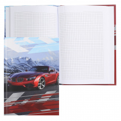 Книжка записная А5 (145*205 мм), 80 листов, клетка, склейка, интегральная Красное авто Академия Холдинг 13463