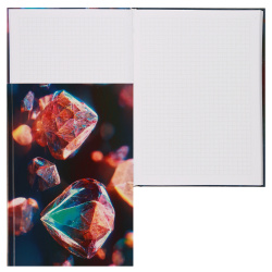 Книжка записная А5 (145*210 мм), 80 листов, клетка, книжный переплет, твердый картон 7Бц Бриллианты Chameleon Listoff КЗ5804056