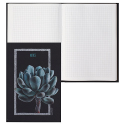 Книжка записная А5 (145*210 мм), 100 листов, в точку, клетка, книжный переплет, твердый картон 7Бц Flower drawing Listoff КЗ51003780