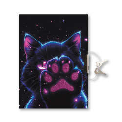 Книжка записная А6 (110*150) 56л линия на замке тв обл 7Бц КОКОС Cosmo Cat мат лам блест 253015