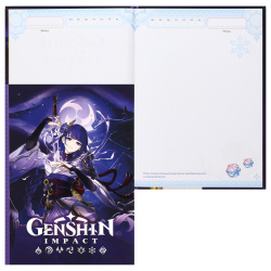 Дневничок для девочек А5 (145*200 мм), 32 листа, в точку, книжный переплет На каждый день с наклейками Genshin Impact РОСМЭН 40865