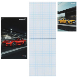 Блокнот, А7, 65*100 мм, 48 листов, клетка, склейка, ассорти 2 вида, Шикарные автомобили - 6, Проф-Пресс, Б48-3009