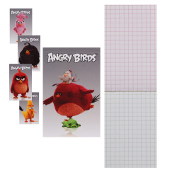 Блокнот А7 (65*100) 48л склейка обл мягк карт Angry Birds Movie глянц лам 48Б7В1к ассорти 5 видов