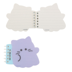 Блокнот, А7, 92*95 мм, 80 листов, линия, на спирали, пластик, Ghost Meow, deVENTE, 2350500
